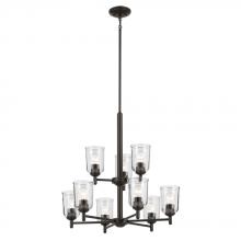 Kichler 43672OZCLR - Shailene 26.5" 9-Light 2-Tier Chandelier with Clear Glass in Olde Bronze