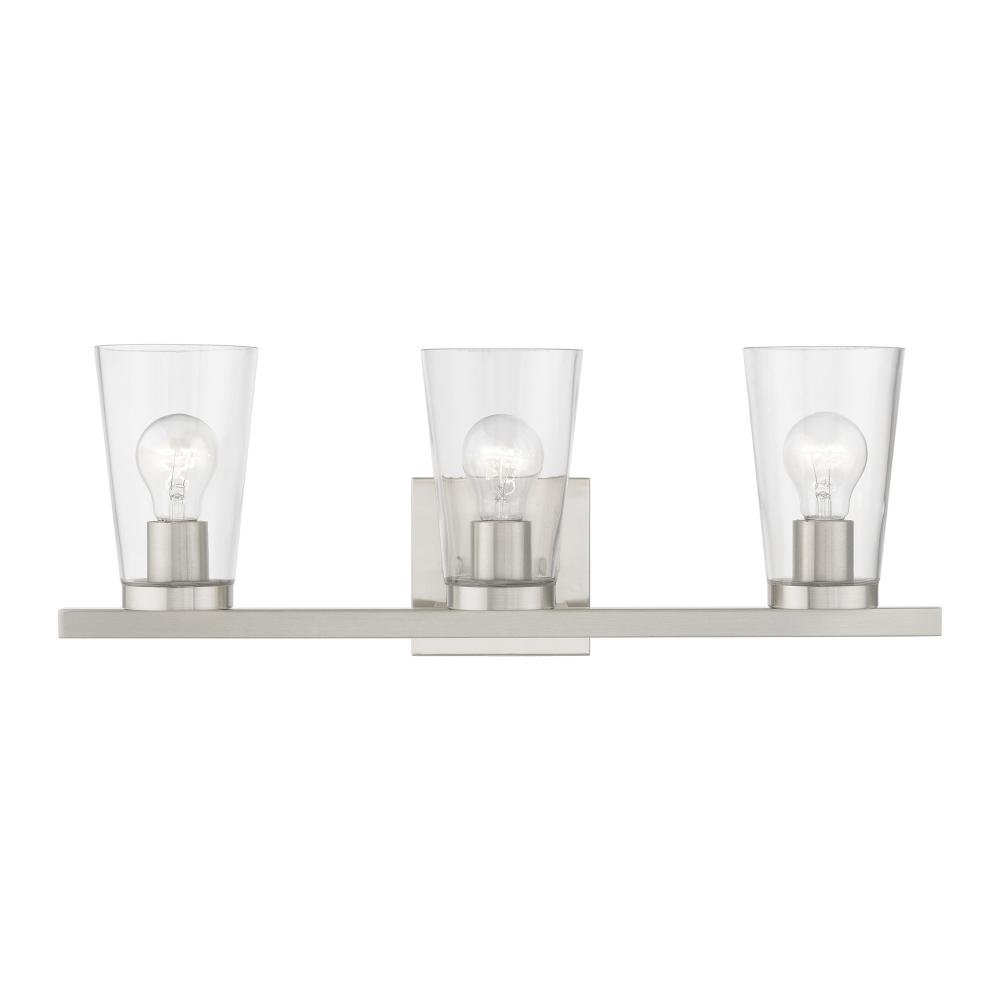 3 Light Brushed Nickel Vanity Sconce