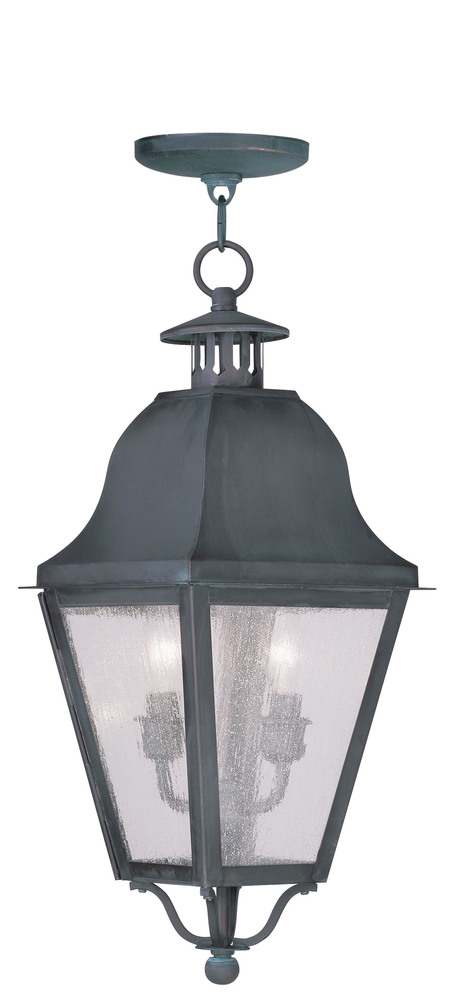 2 Light Charcoal Outdoor Chain Lantern