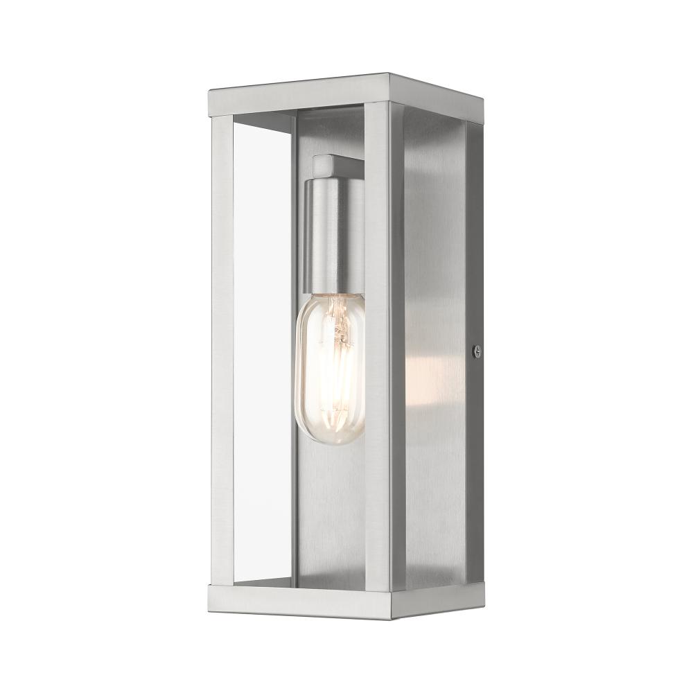 1 Light Brushed Nickel Outdoor ADA Medium Wall Lantern