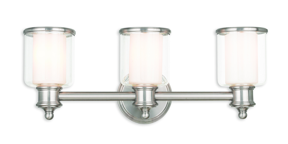 3 Light Brushed Nickel Bath Light