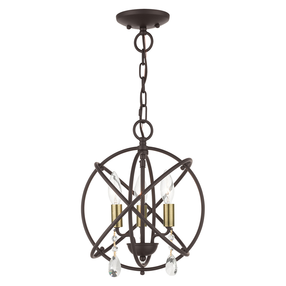 3 Lt Bronze Convertible Chandelier / Semi Flush