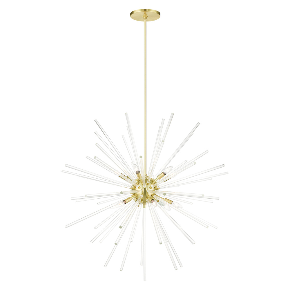 12 Lt Satin Brass  Foyer Pendant Chandelier