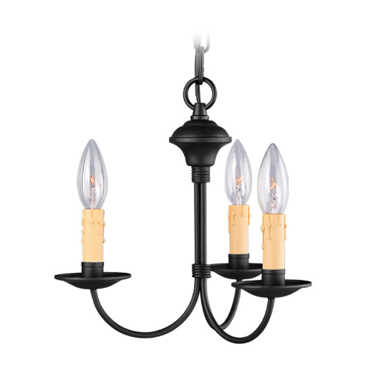 3 Light Black Mini Chandelier