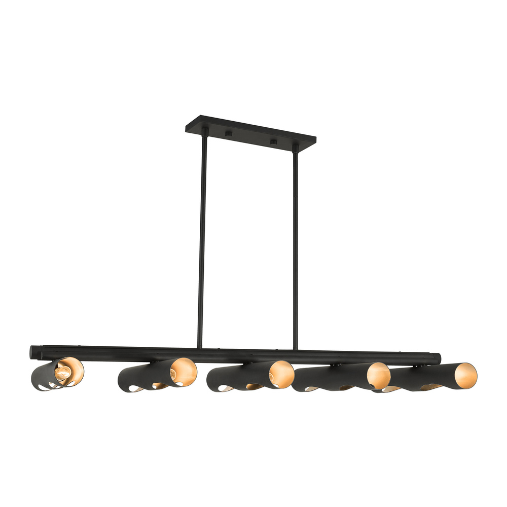 10 Lt Black Linear Chandelier