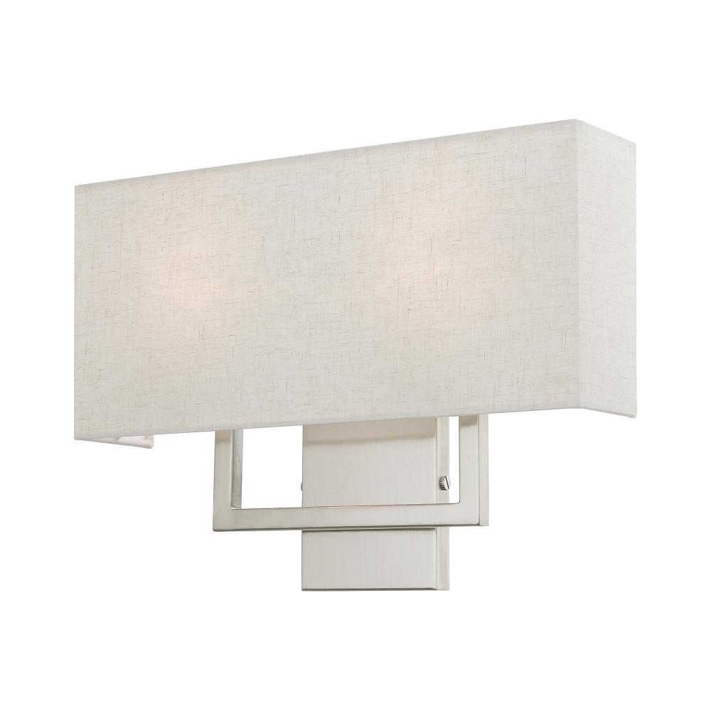 2 Light Brushed Nickel ADA Sconce