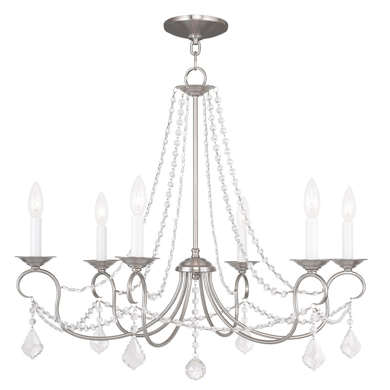 6 Light Brushed Nickel Chandelier