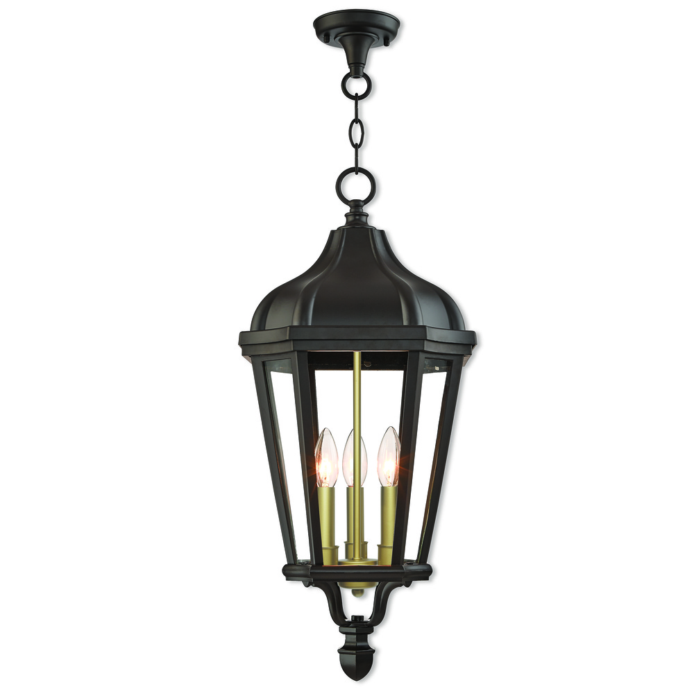 3 Lt BZ Outdoor Pendant Lantern