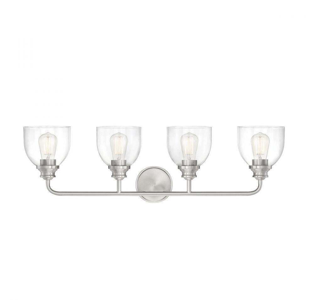 Vale 4-Light Bathroom Vanity Light in Satin Nickel