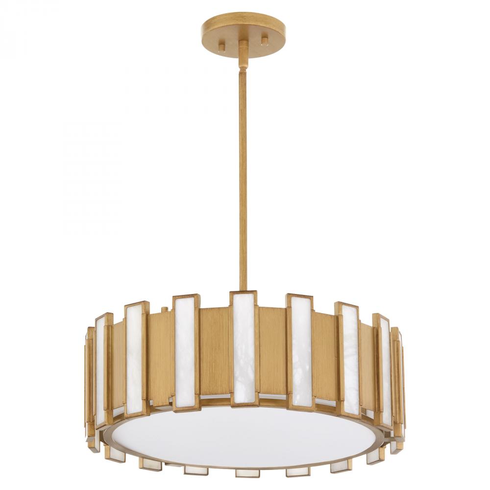 Volterra 4 Light Pendant | Aged Brass