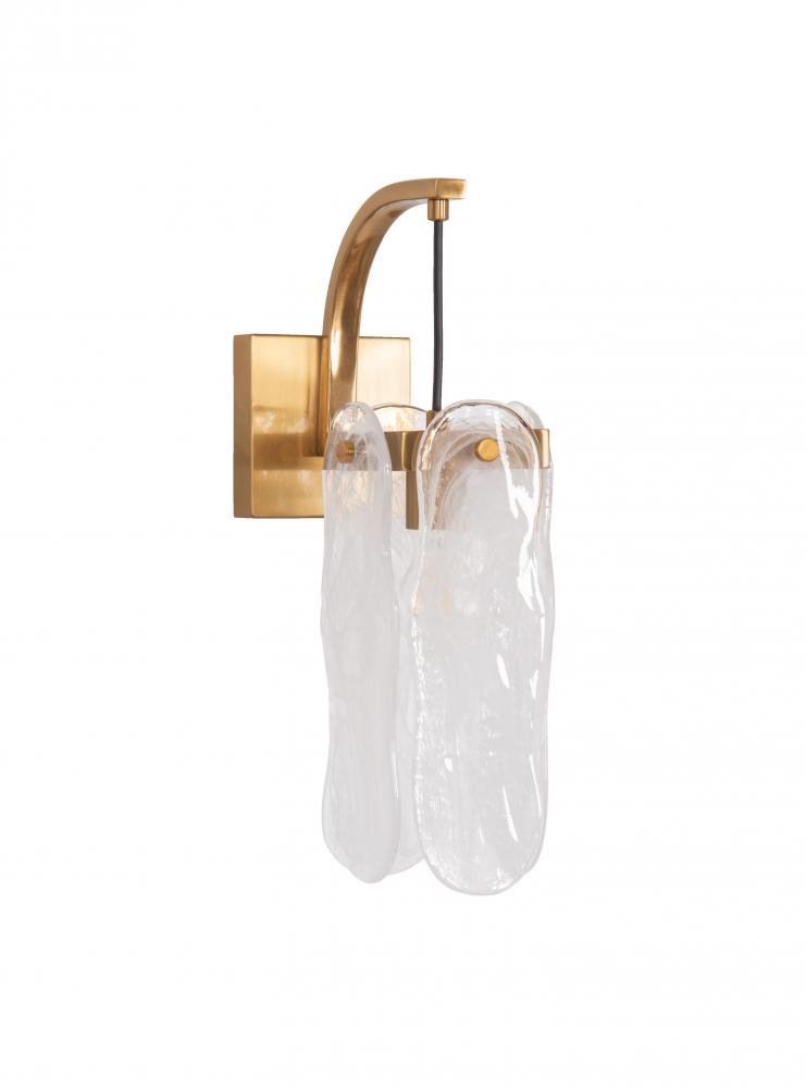 Angela 1 Light Wall Sconce in Satin Brass