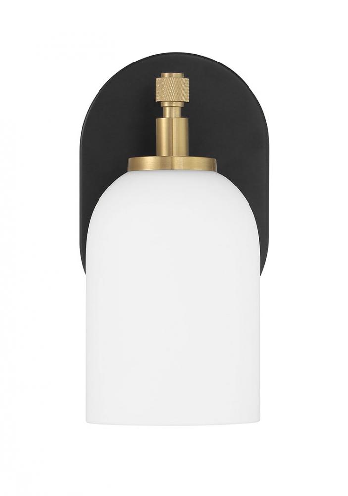 Council 1 Light Wall Sconce in Flat Black/Satin Brass