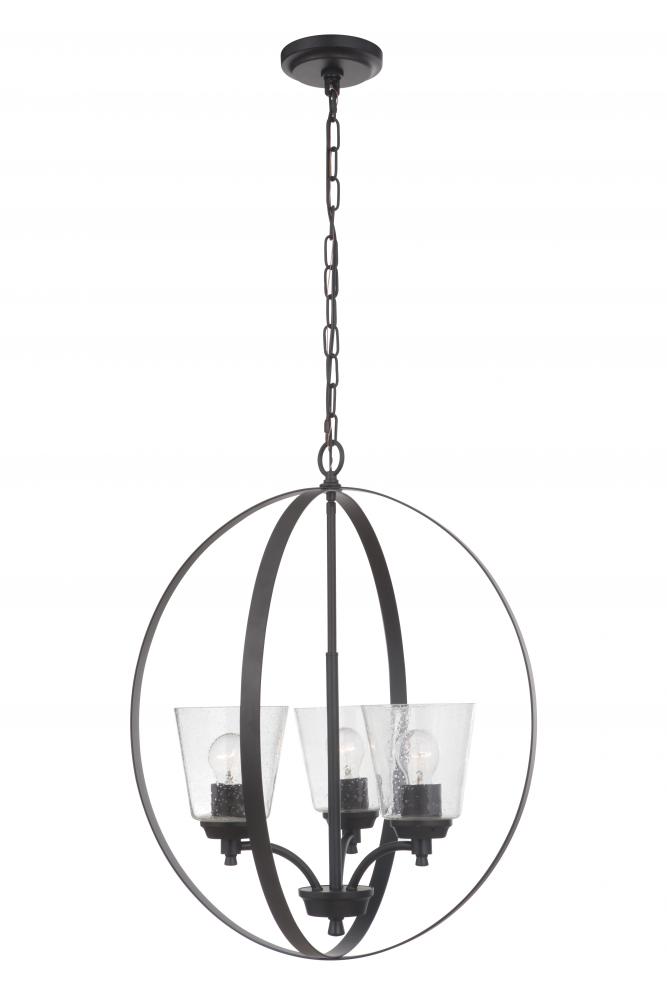 Tyler 3 Light Foyer in Flat Black