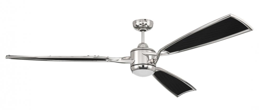 72" Viva in Polished Nickel w/ Flat Black Fabric Texture ABS Blades