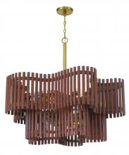 Craftmade 58410-SBWAL - Freeform 10 Light Chandelier in Satin Brass/Walnut