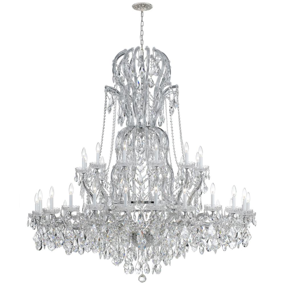 Maria Theresa 37 Light Hand Cut Crystal Polished Chrome Chandelier