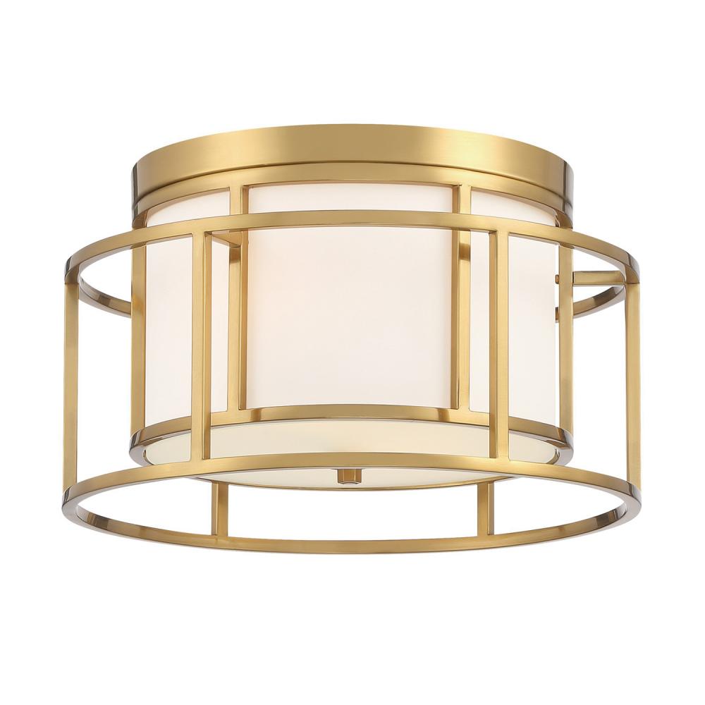 Brian Patrick Flynn Hulton 2 Light Luxe Gold Flush Mount