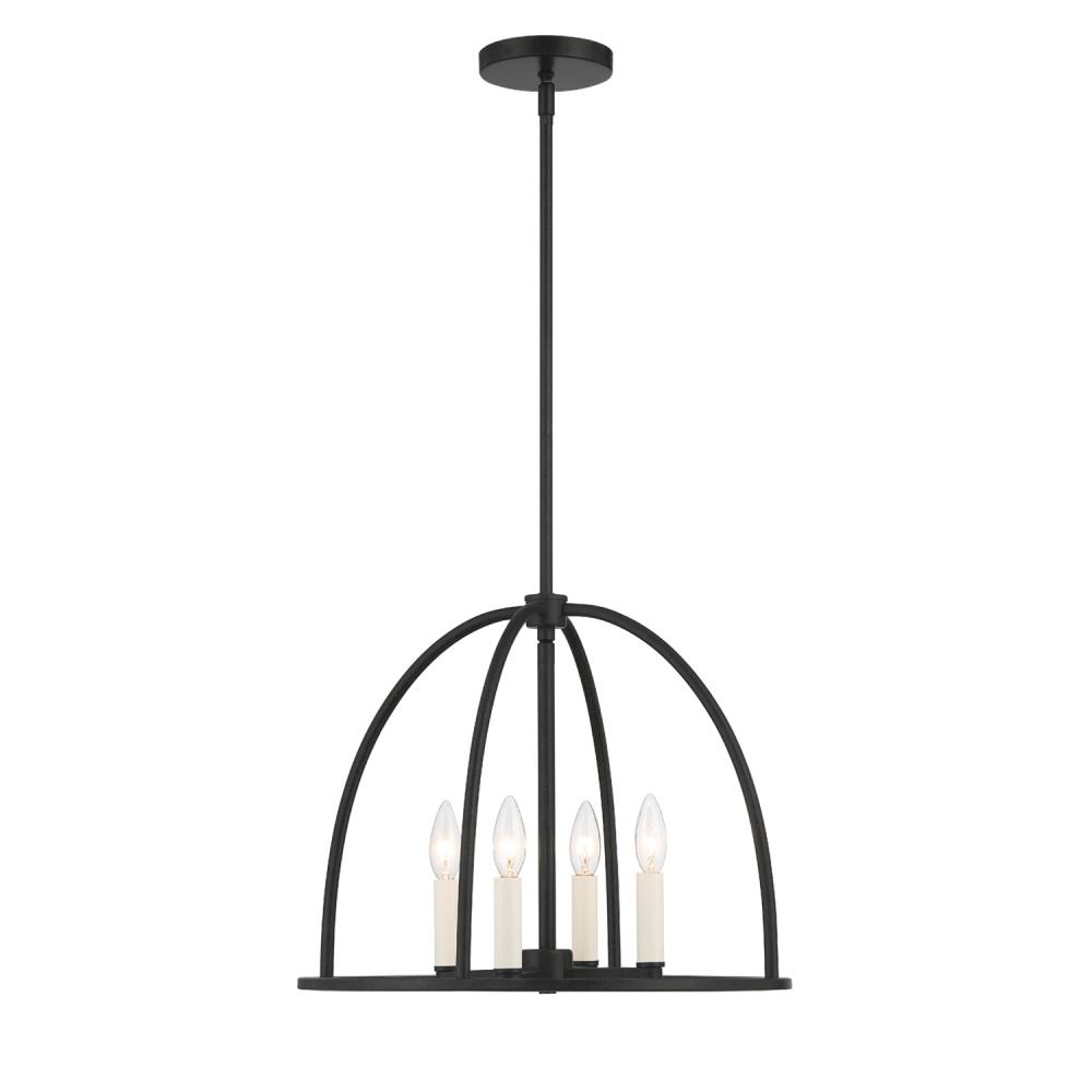 Abbott 4 Light Black Lantern Chandelier