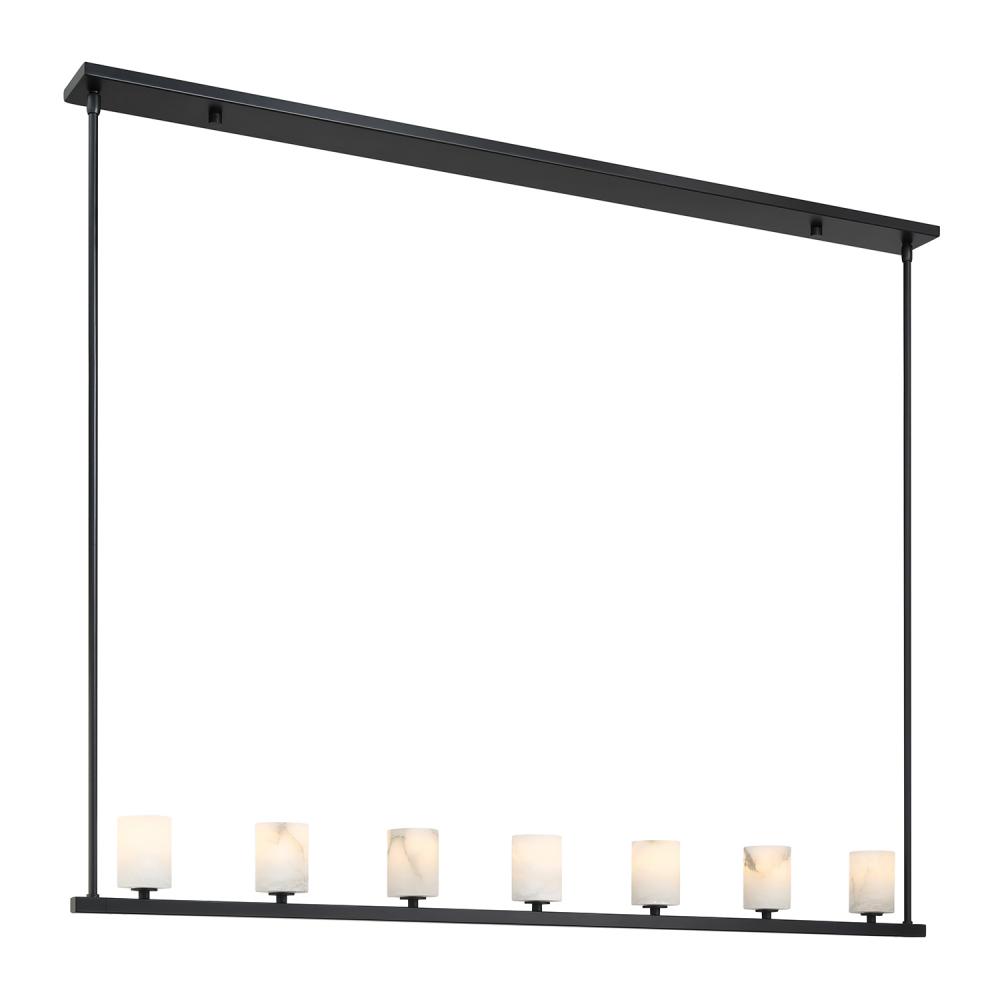 Aragon 7 Light LED Matte Black Linear Chandelier