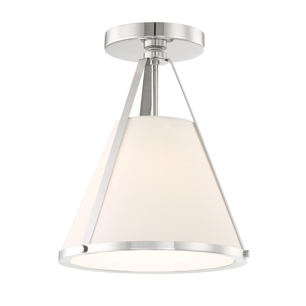 Fulton 1 Light Polished Nickel Semi Flush Mount