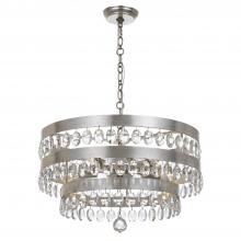 Crystorama 6106-SA - Perla 5 Light Antique Silver Chandelier