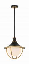 Crystorama ATL-705-MK-TG - Atlas 3 Light Matte Black + Textured Gold Outdoor Pendant