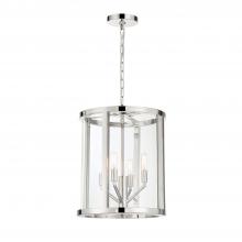 Crystorama DEV-B8004-PN - Libby Langdon Devon 4 Light Polished Nickel Lantern Chandelier