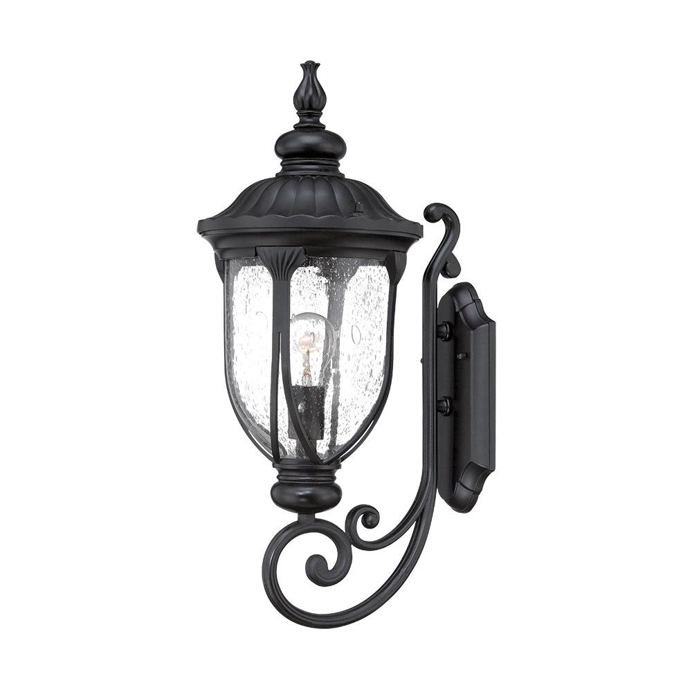 Laurens Collection Wall-Mount 1-Light Outdoor Matte Black Light Fixture