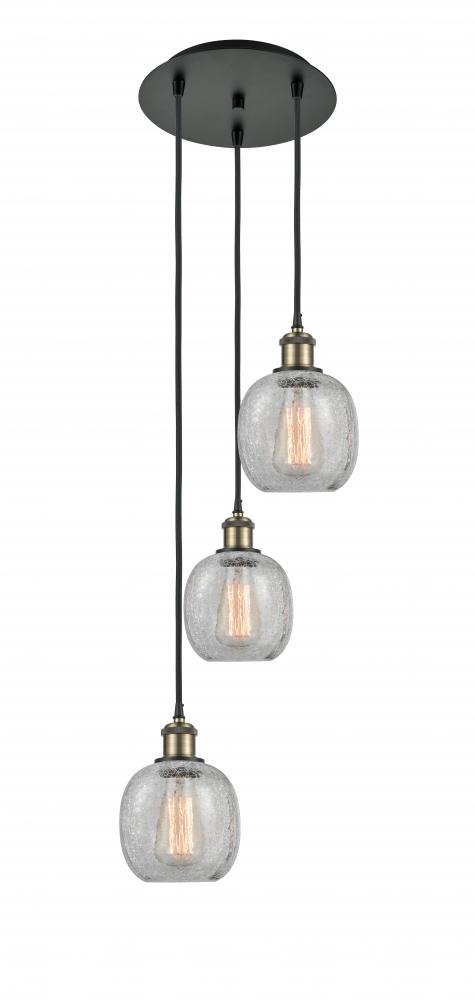 Belfast - 3 Light - 13 inch - Black Antique Brass - Cord Hung - Multi Pendant