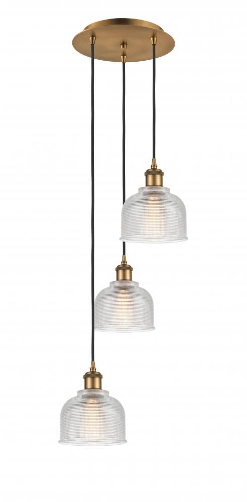 Dayton - 3 Light - 12 inch - Brushed Brass - Cord Hung - Multi Pendant