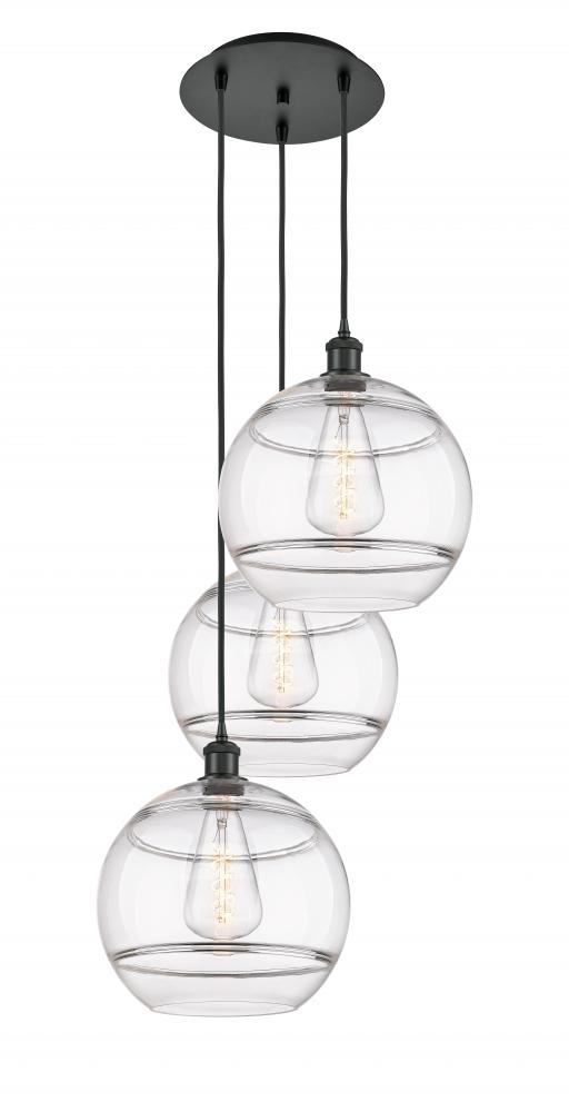 Rochester - 3 Light - 19 inch - Matte Black - Cord hung - Multi Pendant