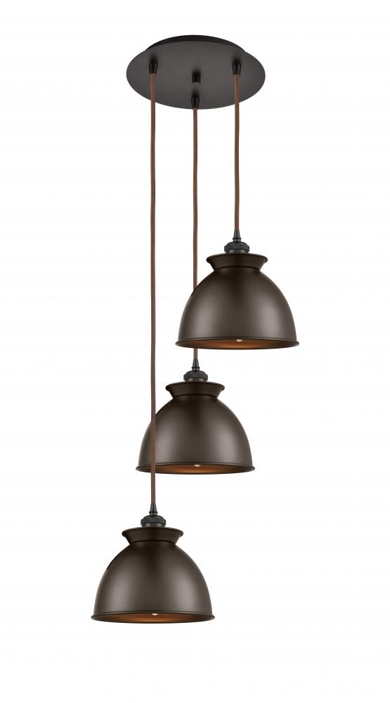 Adirondack - 3 Light - 15 inch - Oil Rubbed Bronze - Cord hung - Multi Pendant