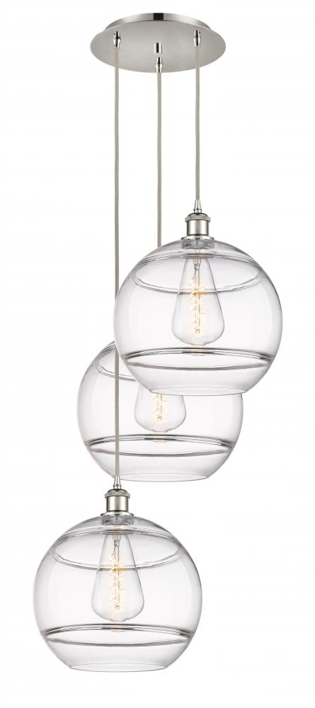 Rochester - 3 Light - 19 inch - Polished Nickel - Cord hung - Multi Pendant