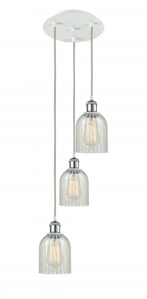 Caledonia - 3 Light - 12 inch - White Polished Chrome - Cord Hung - Multi Pendant