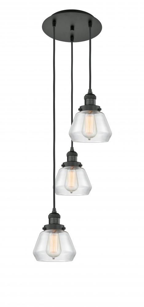 Fulton - 3 Light - 14 inch - Matte Black - Cord hung - Multi Pendant