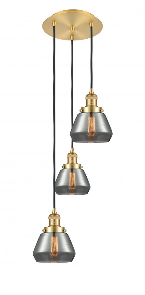 Fulton - 3 Light - 14 inch - Satin Gold - Cord hung - Multi Pendant