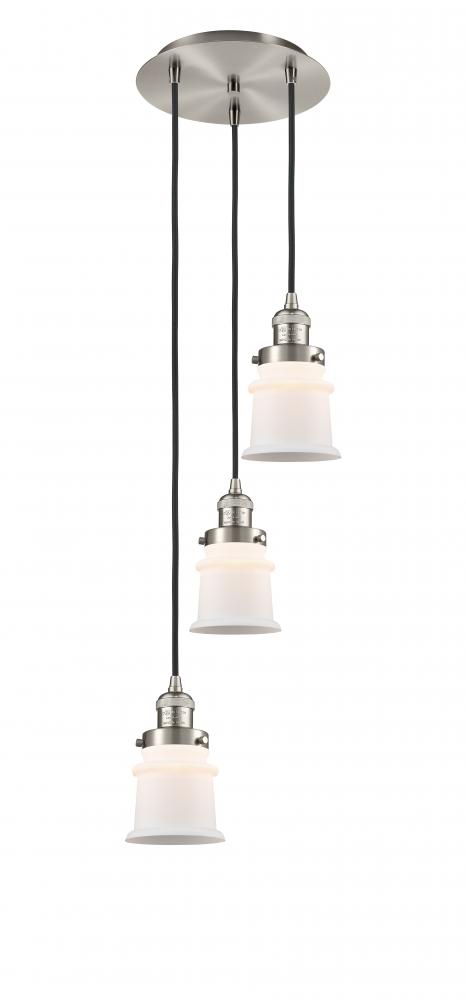 Canton - 3 Light - 12 inch - Brushed Satin Nickel - Cord hung - Multi Pendant