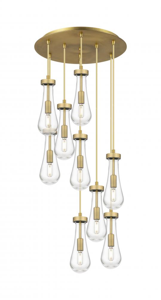 Owego - 9 Light - 19 inch - Brushed Brass - Multi Pendant