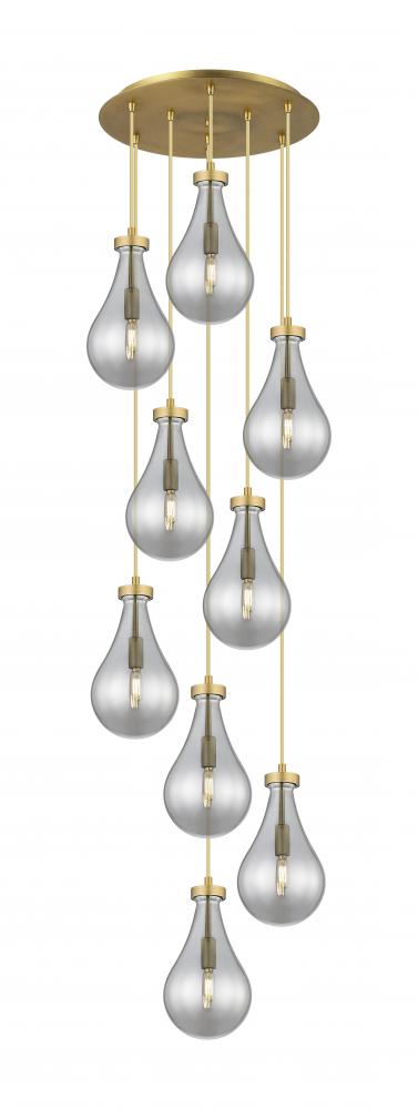 Owego - 9 Light - 19 inch - Brushed Brass - Multi Pendant