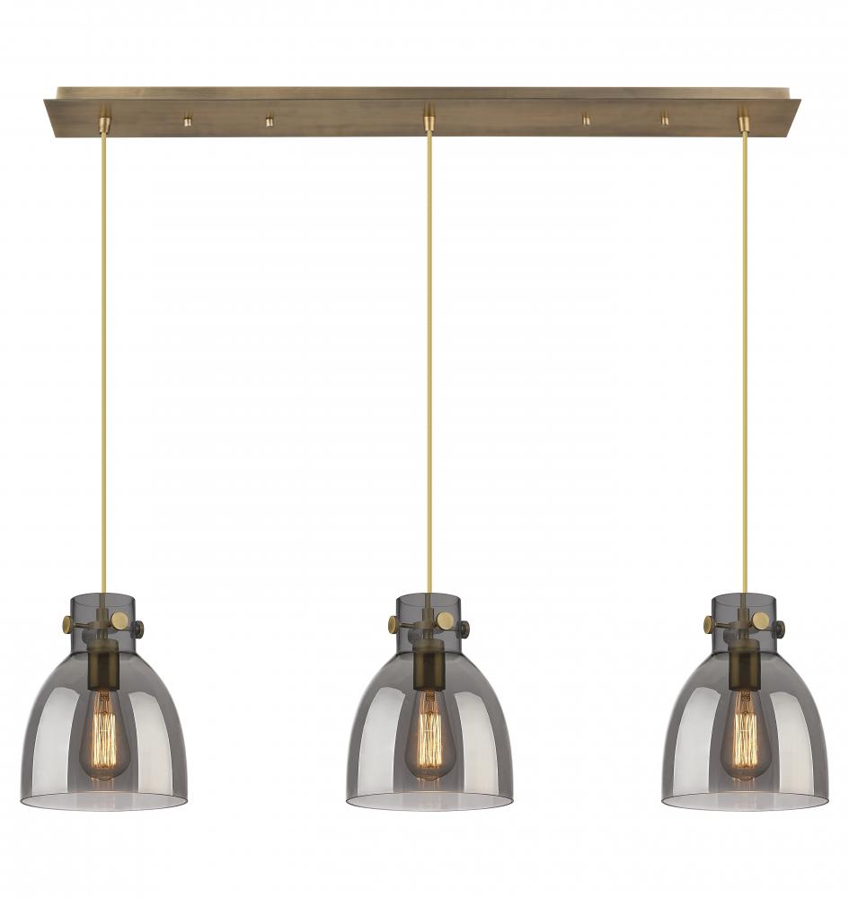 Newton Bell - 3 Light - 40 inch - Brushed Brass - Linear Pendant