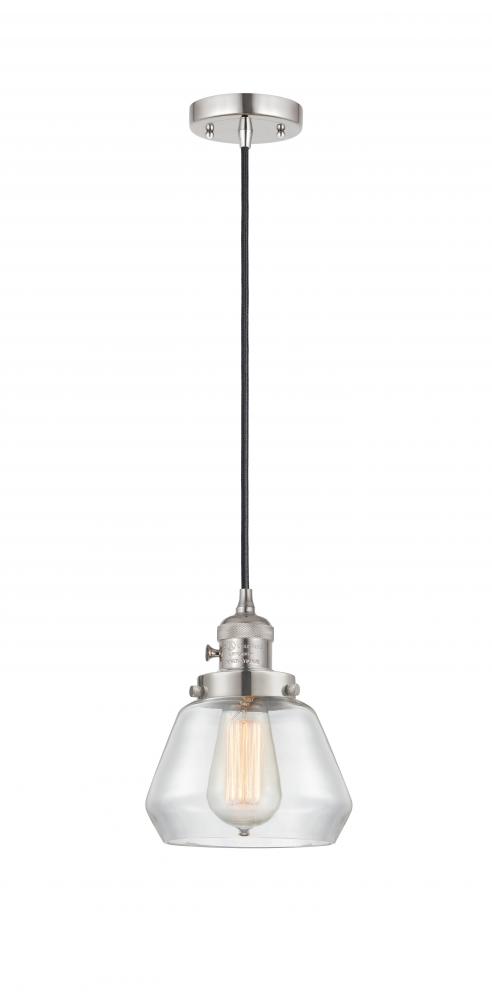 Fulton - 1 Light - 7 inch - Polished Nickel - Cord hung - Mini Pendant