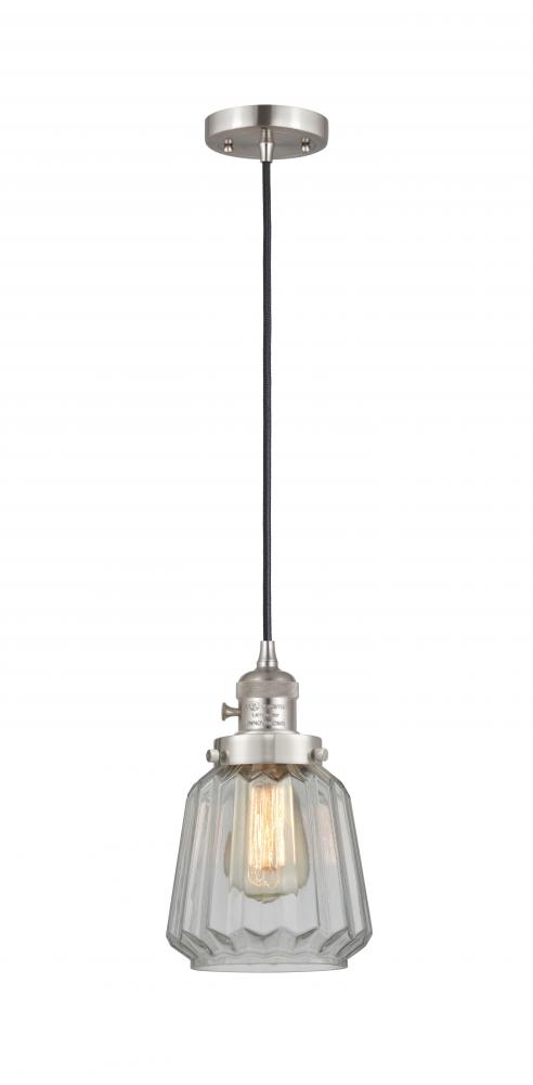 Chatham - 1 Light - 7 inch - Brushed Satin Nickel - Cord hung - Mini Pendant