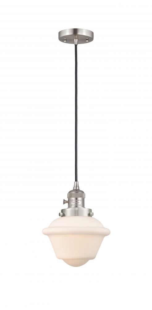 Oxford - 1 Light - 7 inch - Brushed Satin Nickel - Cord hung - Mini Pendant