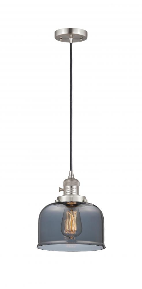 Bell - 1 Light - 8 inch - Brushed Satin Nickel - Cord hung - Mini Pendant