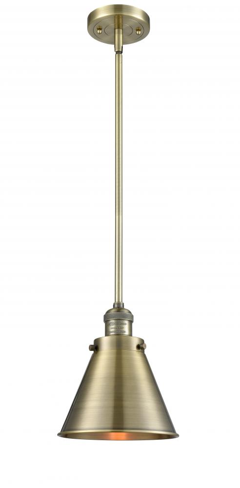 Appalachian - 1 Light - 8 inch - Antique Brass - Stem Hung - Mini Pendant