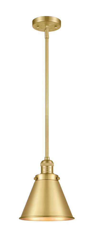 Appalachian - 1 Light - 8 inch - Satin Gold - Stem Hung - Mini Pendant