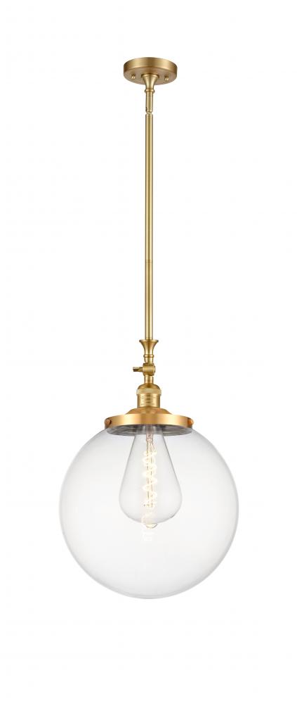 Beacon - 1 Light - 12 inch - Satin Gold - Stem Hung - Mini Pendant