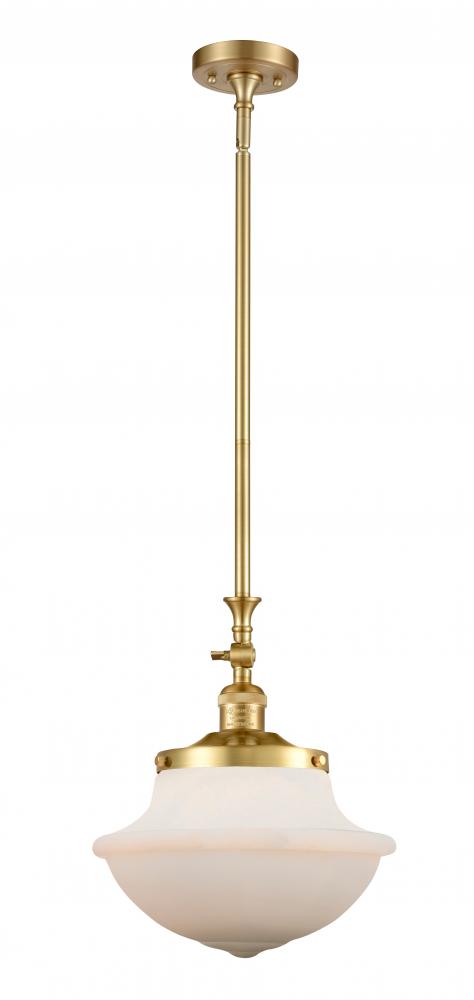 Oxford - 1 Light - 12 inch - Satin Gold - Stem Hung - Mini Pendant