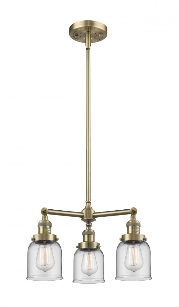 Bell - 3 Light - 19 inch - Antique Brass - Stem Hung - Chandelier