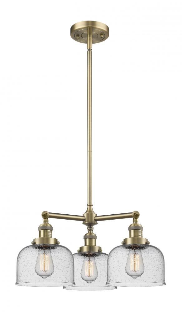 Bell - 3 Light - 22 inch - Antique Brass - Stem Hung - Chandelier